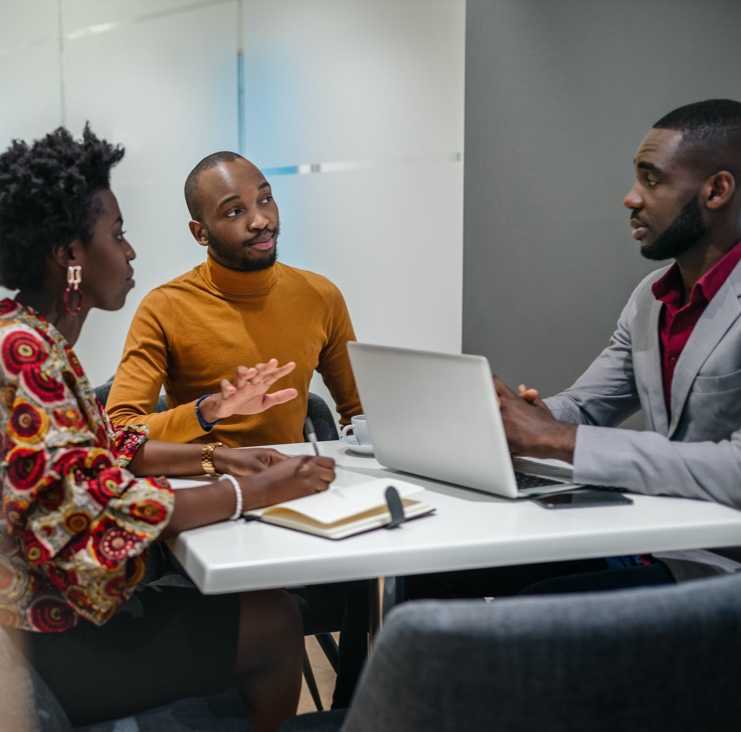 Group discussion with team