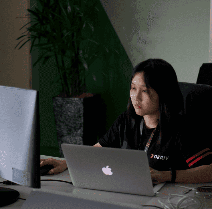 Girl focused while working