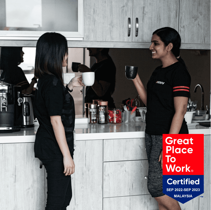 Girls having a coffee break